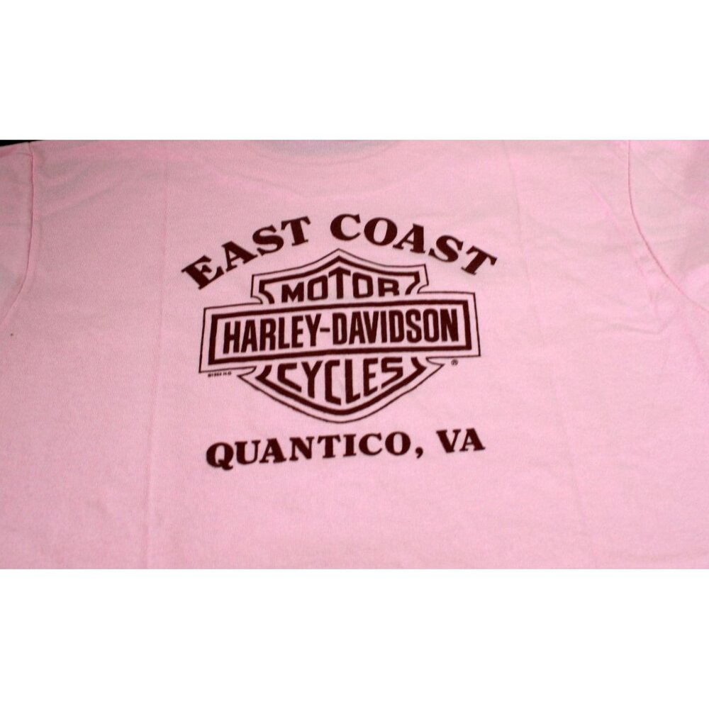 Vintage Harley-Davidson East Coast Quantico Pink Tee Youth Size 14-16 New - Picture 6 of 9
